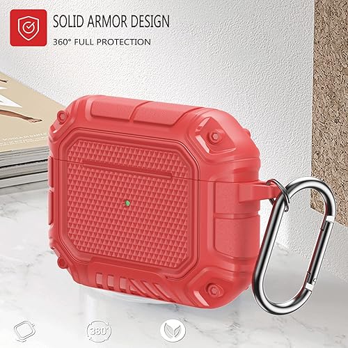 Miniatura 6 de Coffea Funda protectora para AirPods de 3 generación, carcasa rígida de cuerpo completo con llavero para funda de carga de AirPod 3 (2021), color