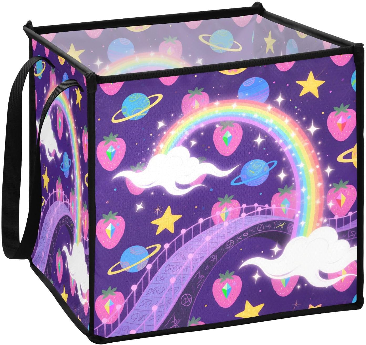 Psychedelic Rainbow organizers and storage basket for room supply decorative baskets 13x13x13 In