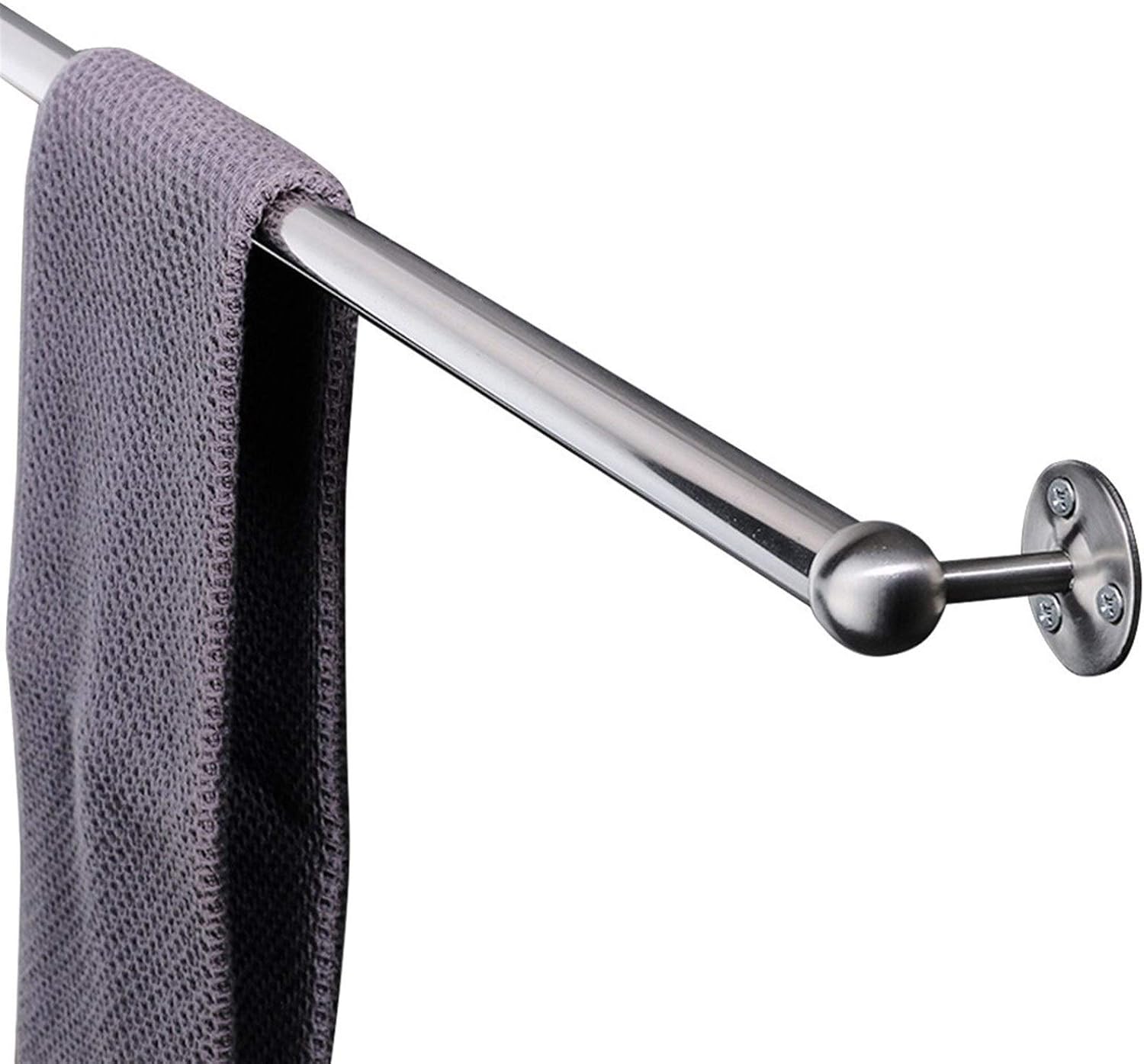 Round Towel Rack Holder, 304 Stainless Steel Wall Mounted Bath Towel Bar Rail, 30cm-140cm Long Multi-Function Towel Shelf Holder for Kitchen/Bathroom/Toilet (Size : 30cm)
