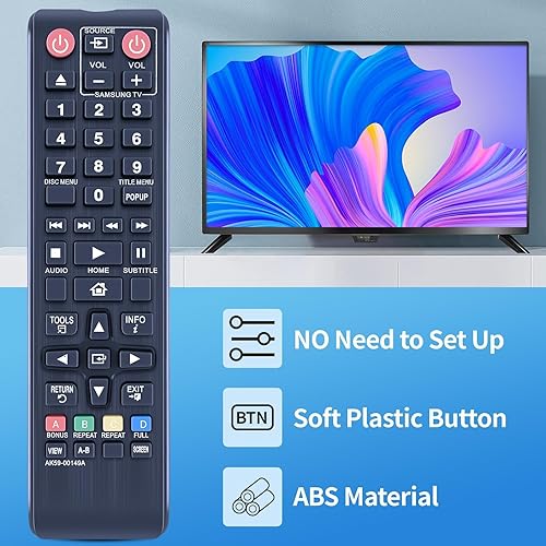 Miniatura 3 de PZL AK59-00149A Mando a distancia de repuesto para Samsung para reproductor de DVD de discos Blu-ray BD-ES5000 BD-ES5300 BD-F5100 BD-FM57C BD-HM59