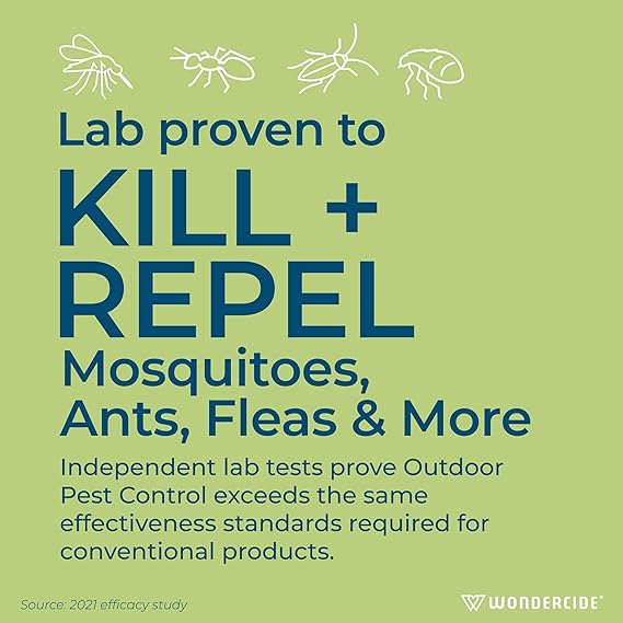 Wondercide - Outdoor Pest Control Spray with Natural Essential Oils - Mosquito, Ant, Flea, Tick, Insect Repellent, Treatment, Killer - Safe Around Pets Kids 32 oz