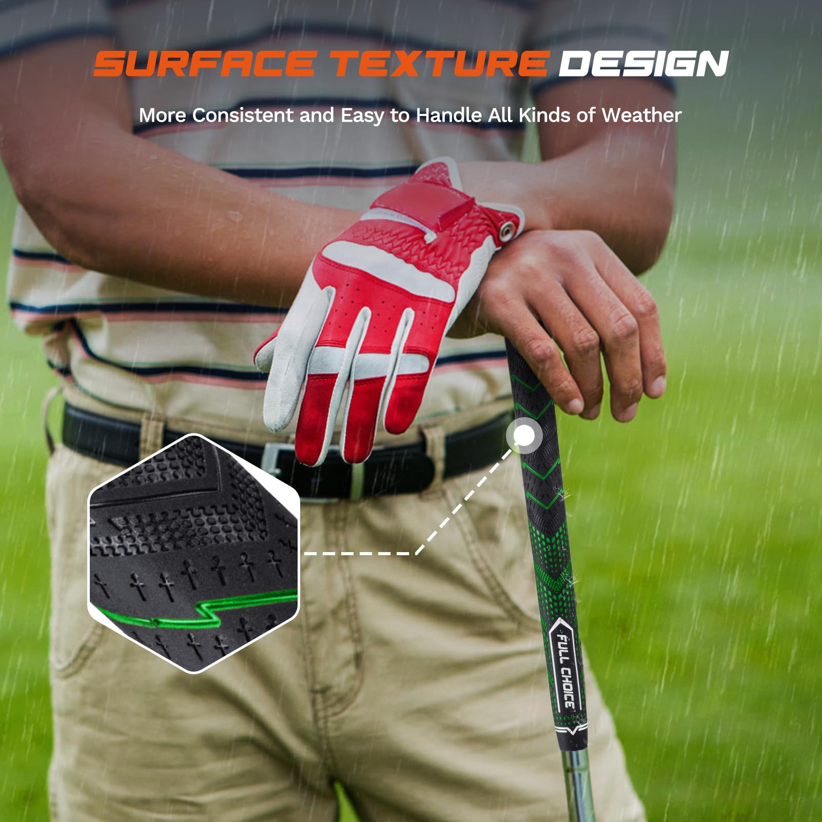Paquete de 13 empuñaduras de golf – alta retroalimentación y tracción palos de golf, agarre para palos de golf para todo tipo de clima