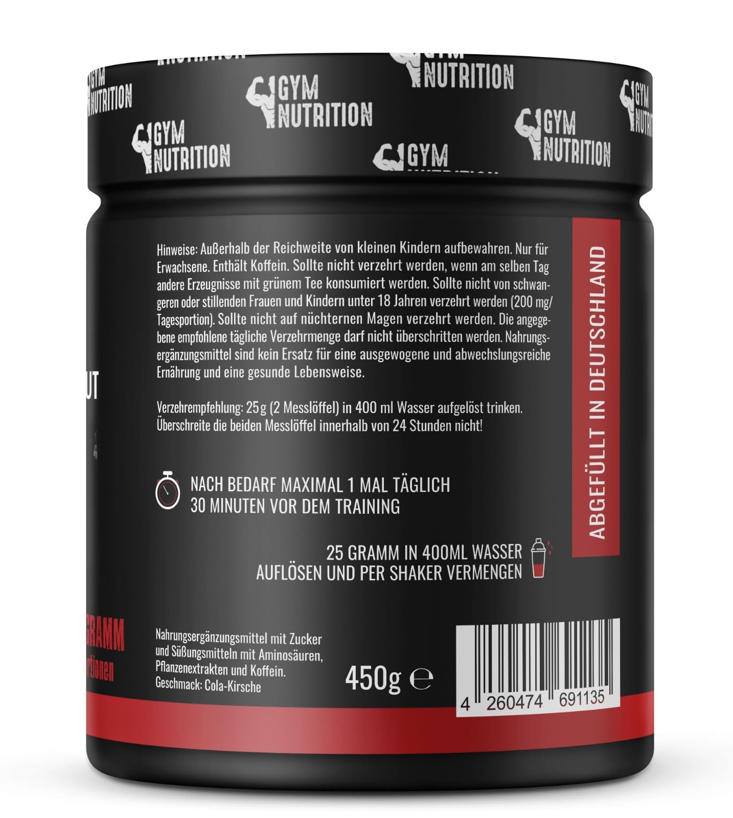 FATALITY - Ultra Hardcore Booster Pre Workout - Pulver - 2023 USA Matrix - Pre Workout Booster Gym - ATP + L-Arginin + Citrullin + Beta Alanin + Koffein 450g Cola Kirsche Geschmack - Fitness Booster