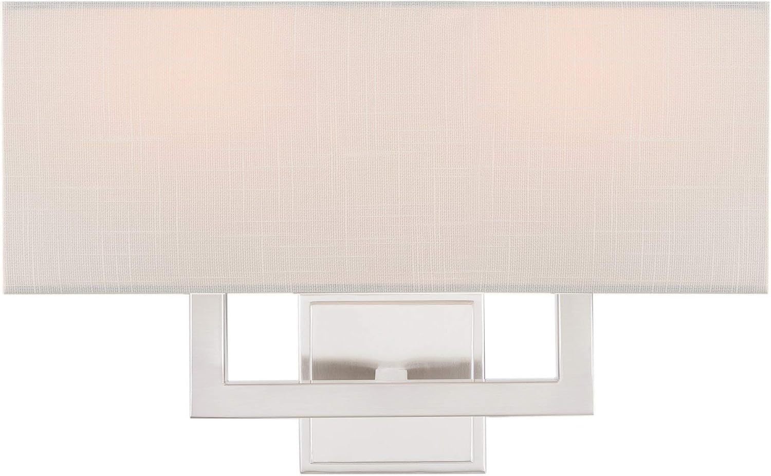 Super Sale ๐ Kira Home Haven 16 2-Light Modern Wall Sconce/Wall Light + Rectangular White Fabric Shade, Brushed Nickel Finish Best Seller Kira Home Haven 16 2-Light Modern Wall Sconce/Wall Light + Rectangular White Fabric Shade, Brushed Nickel Finish