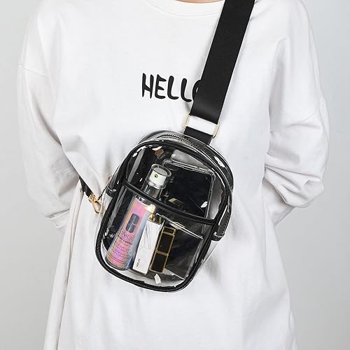 Miniatura 2 de Yaopeing Bolso bandolera transparente, cangurera transparente para mujeres, bolsas cruzadas transparentes aprobadas para estadios, bolso