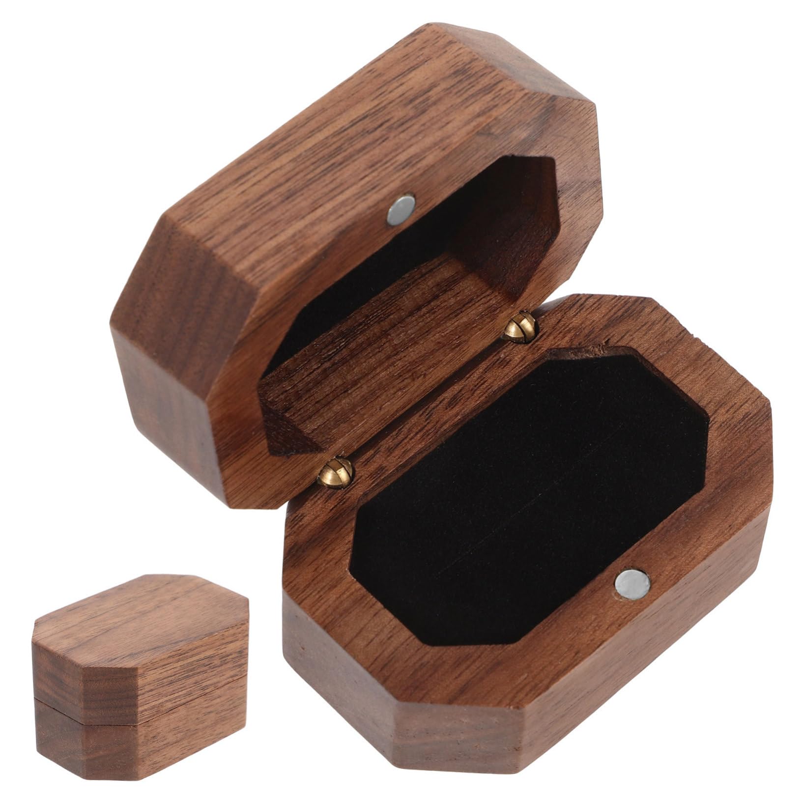 LIFKOME 5pièces Boîte à Bijoux Bois Pour Fiançailles Étui Élégant Pour Anneaux Boucles Oreilles Et Bijoux Rangement Pratique Et Compact Pour Femme