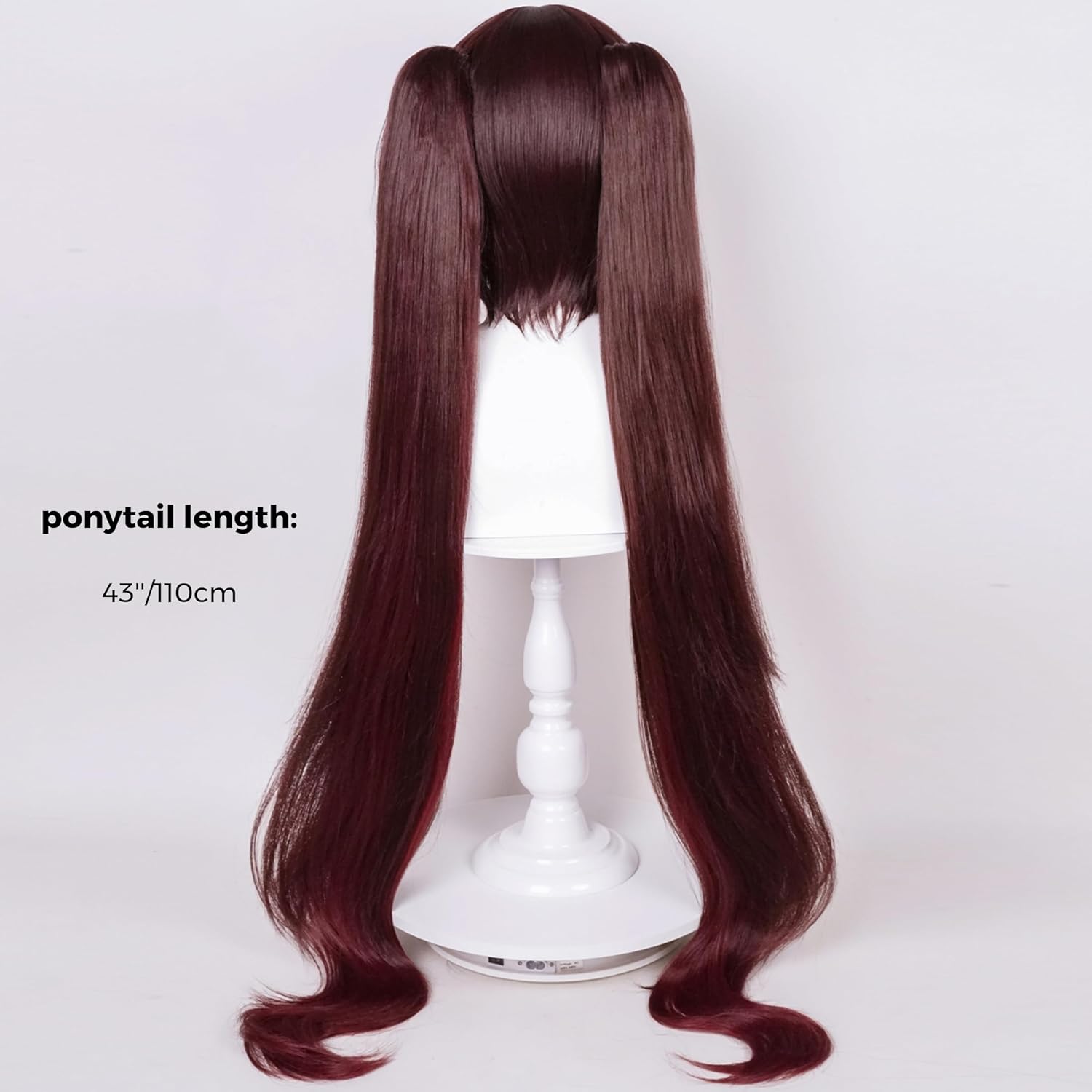 Half and Half Hu Tao Cosplay Costume Wig 43'' Brown Anime HuTao Double Ponytails Pigtail Wigs with Bangs for Women Party Halloween - Image 6