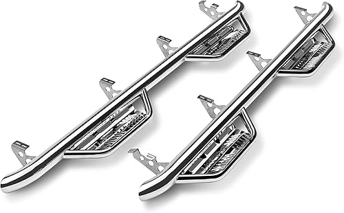 N-Fab Podium SS - Escalones para Ford F-250F-350, de rueda a rueda, acero inoxidable, pulido, HPF17105CC-6-SS, compatible con Ford F-250F-350 Super