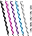 Long Stylus Pens for Touch Screens (5 Pack 185mm) High Sensitivity, Precision and No Scratches, Compatible with iPad, iPhone, Android, Tablets and More. Capacitive Touchscreen Stylist Mesh Fiber Tips