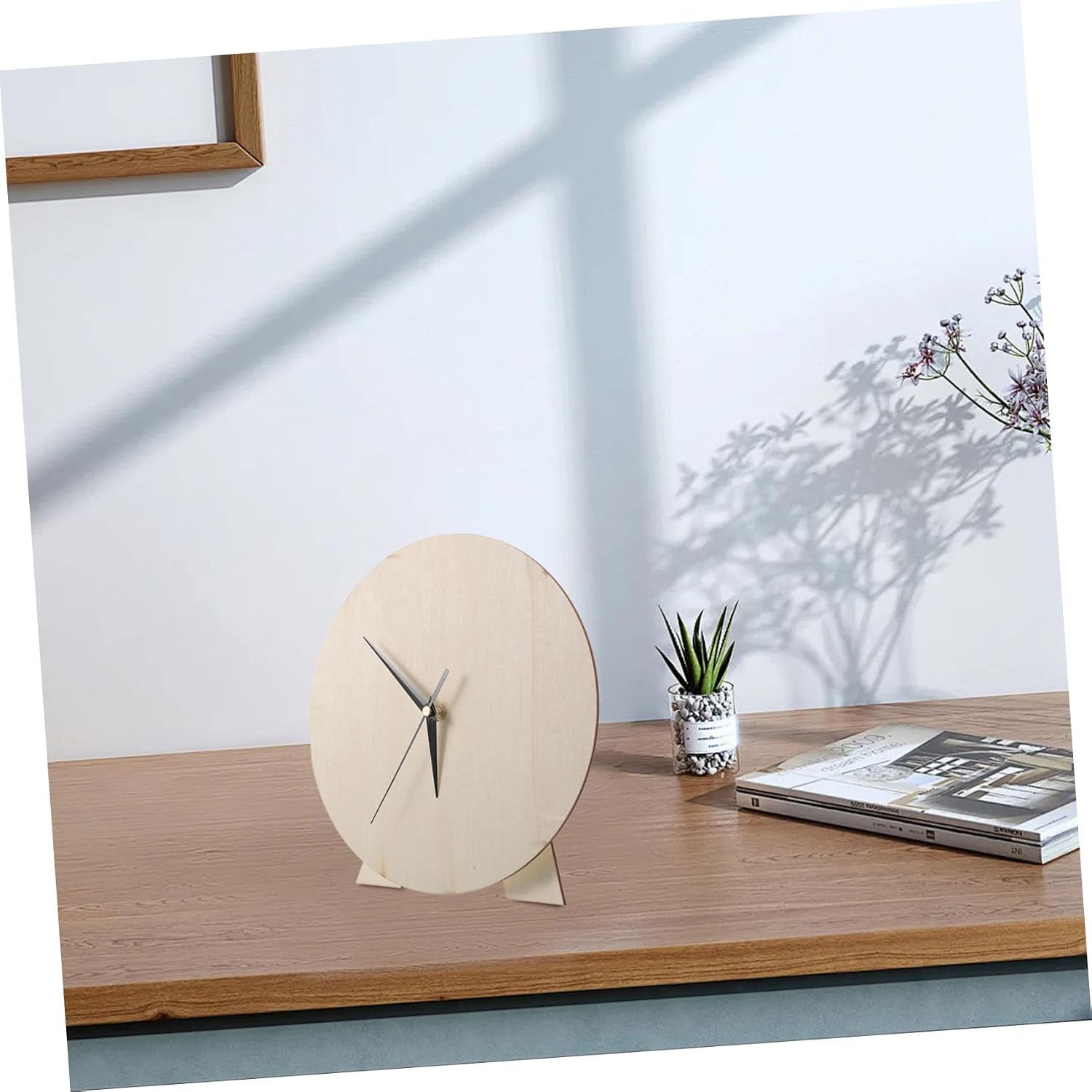 Blank Round Wooden Clock for Easy Assembly Wall Art Creative Craft for Home Decor Educational Fun for Nursery and Classroom