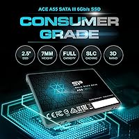 Vista 4 de Silicon Power 128GB SSD 3D NAND A55 SLC Caché Rendimiento Aumentado SATA III 2.5" 7mm (0.28") Unidad de Estado Sólido Interna (SU128GBSS3A55S25AH)