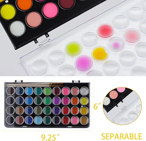 Miniatura 3 de Artecho Juego de pintura de acuarela de 36 colores con 3 pinceles, lavable, diseño de viaje, perfecto para hacer tarjetas, ilustraciones, pintura,