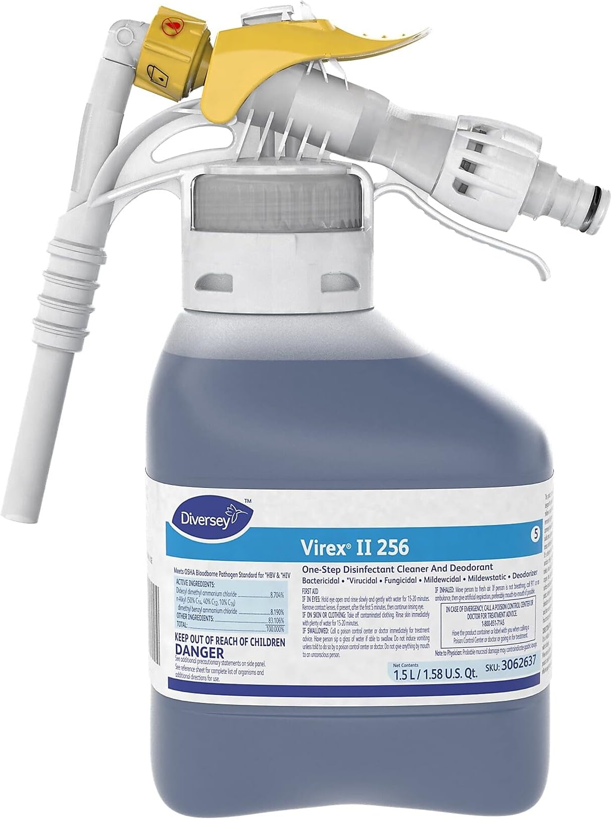 VIREX Diversey II 256 3062637 Disinfectant Cleaner and Deodorant, Hospital Gr...