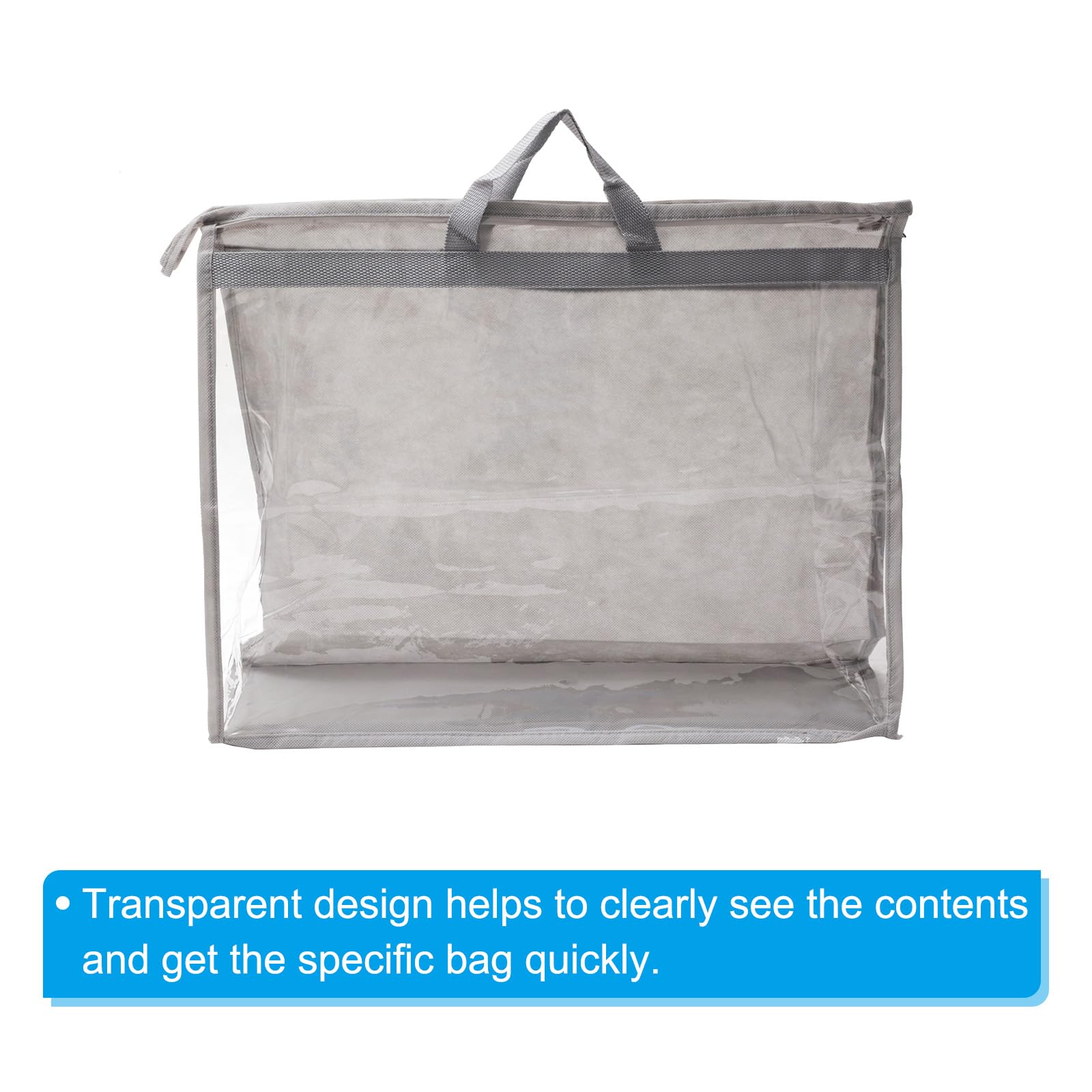 PATIKIL Mano Bolsa Polvo Bolsas, 2 Paquete Transparente Monedero Almacenamiento Organizador XXL Tamaño PVC Polvo Prueba Bolso Cubierta Transparente Monedero Protector, Claro Gris