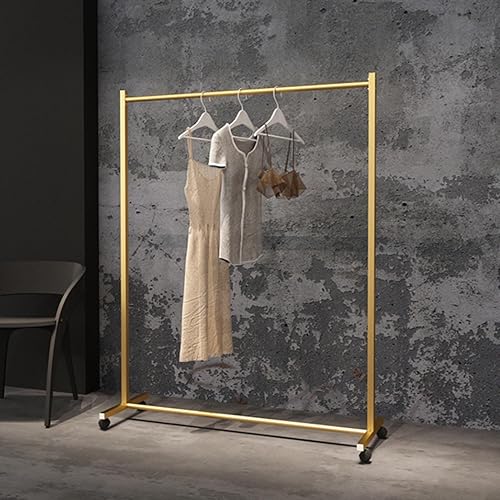 Miniatura 3 de Percha de metal para ropa de armario con rodillos, perchero de ropa móvil moderno comercial independiente, estante de ropa de exhibición al por