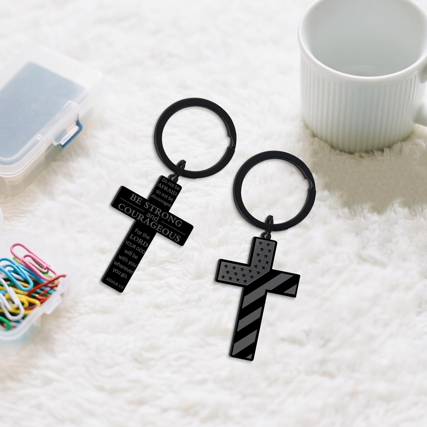 Bozidol Inspirational Bible Verse Cross Keychains, Religious Christian Birthday Baptism Graduation Gifts for Men Boys Teens - Image 7