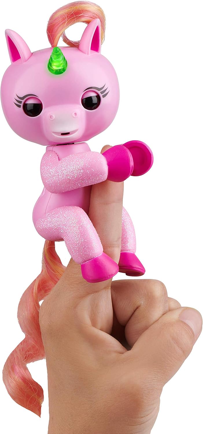 WowWee Fingerlings Light Up Glitter Unicorn, Jojo Interactive Collectible Baby Pet, Glitter pink 3848