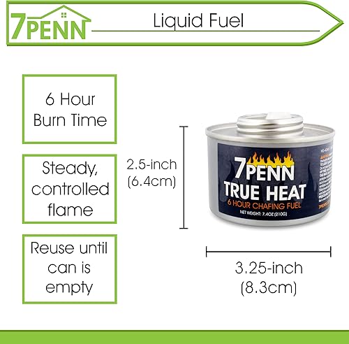 Miniatura 2 de 7Penn Calentadores de alimentos para bufé para fiestas, paquete de 12 latas de combustible para platos de 6 horas, catering, calentadores de