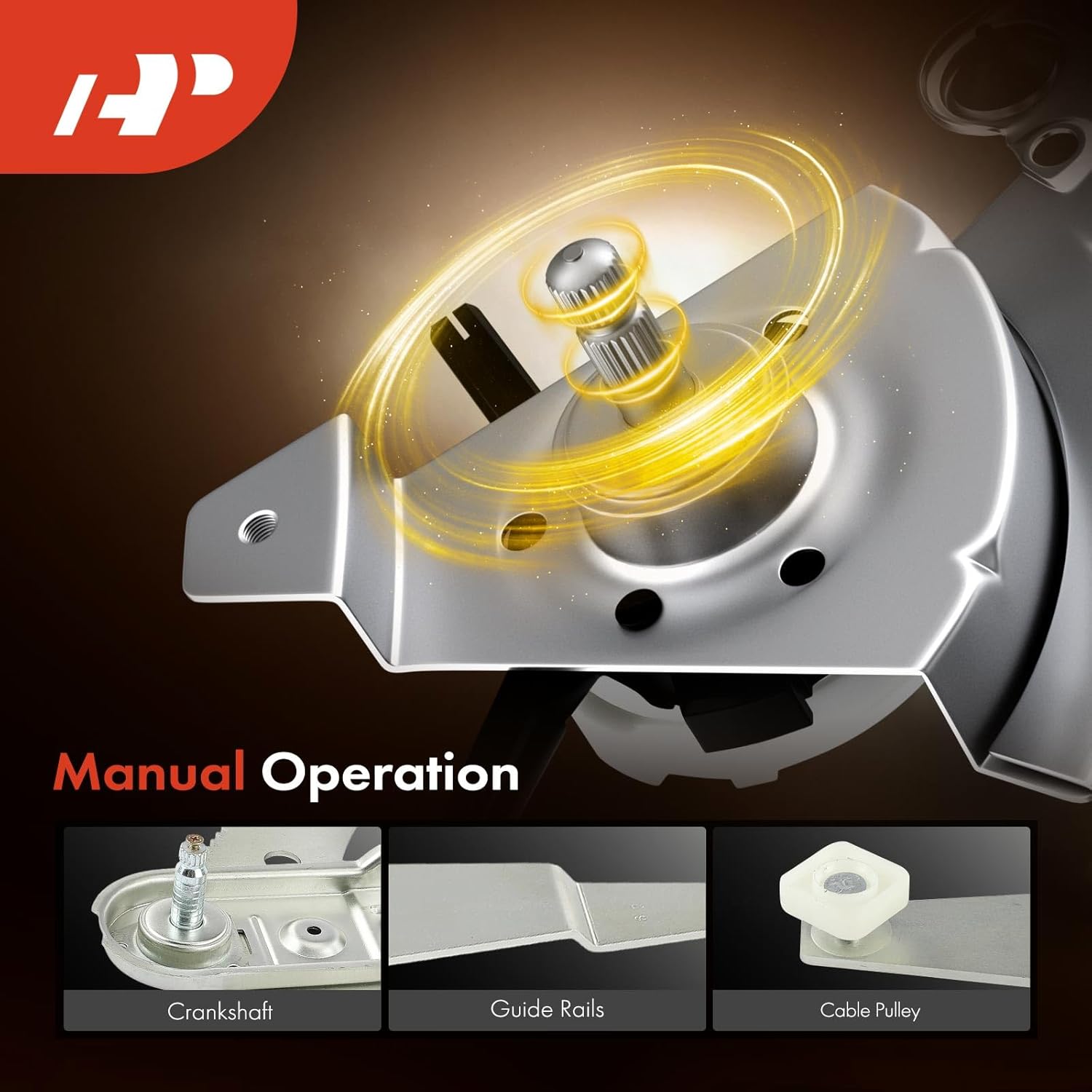 A-Premium Manual Window Regulator Front Driver Side Compatible with Ford Ranger 1989-1992, Bronco II 1989-1990, Replace# E9TZ1023201B