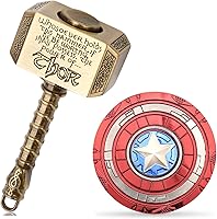 Vista 8 de Mini martillo Fidget Spinners de metal con estrella Fidget Spinner de dedo, Fidget Keychian Chain Ring Cool Gadget Spinning Top Toy Focus Fingertip