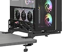 Vista 11 de Pholiten Soporte de Montaje Ajustable para Mini PC de Cliente Delgado, Soporte para Computadora CPU VESA Bajo Escritorio y Brazo de Monitor