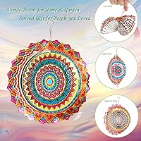 Vista 91 de FONMY - Molinillo de viento con forma de mandala y con bola de cristal en 3D, de acero inoxidable, atrapasol, ideal como regalo de Navidad