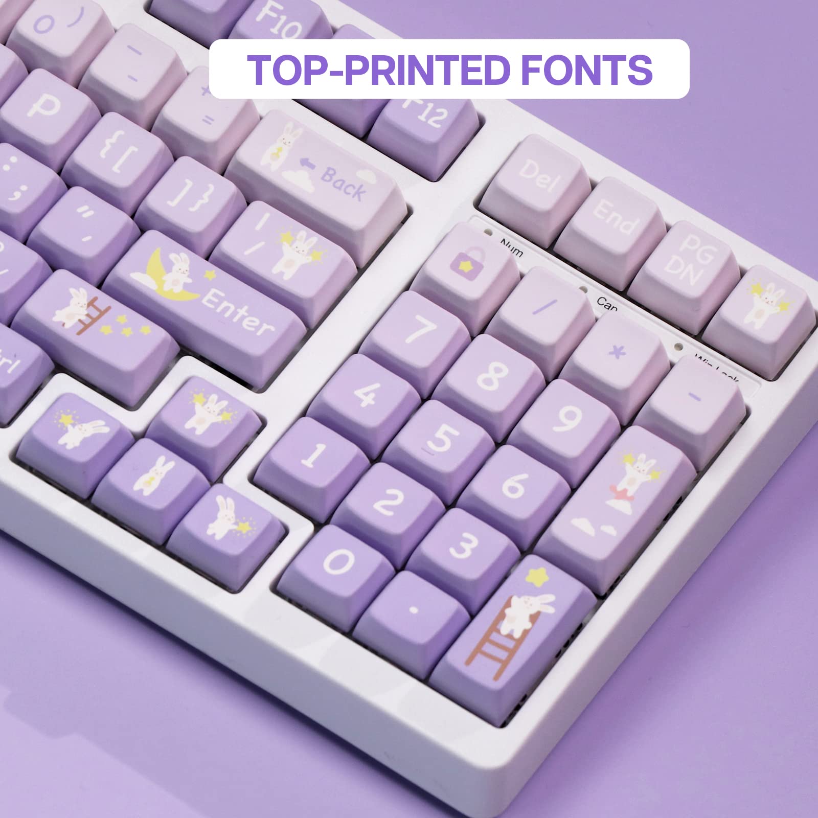Amazon.com: EPOMAKER Moonlit Bunny 138 Keycaps Set, Five
