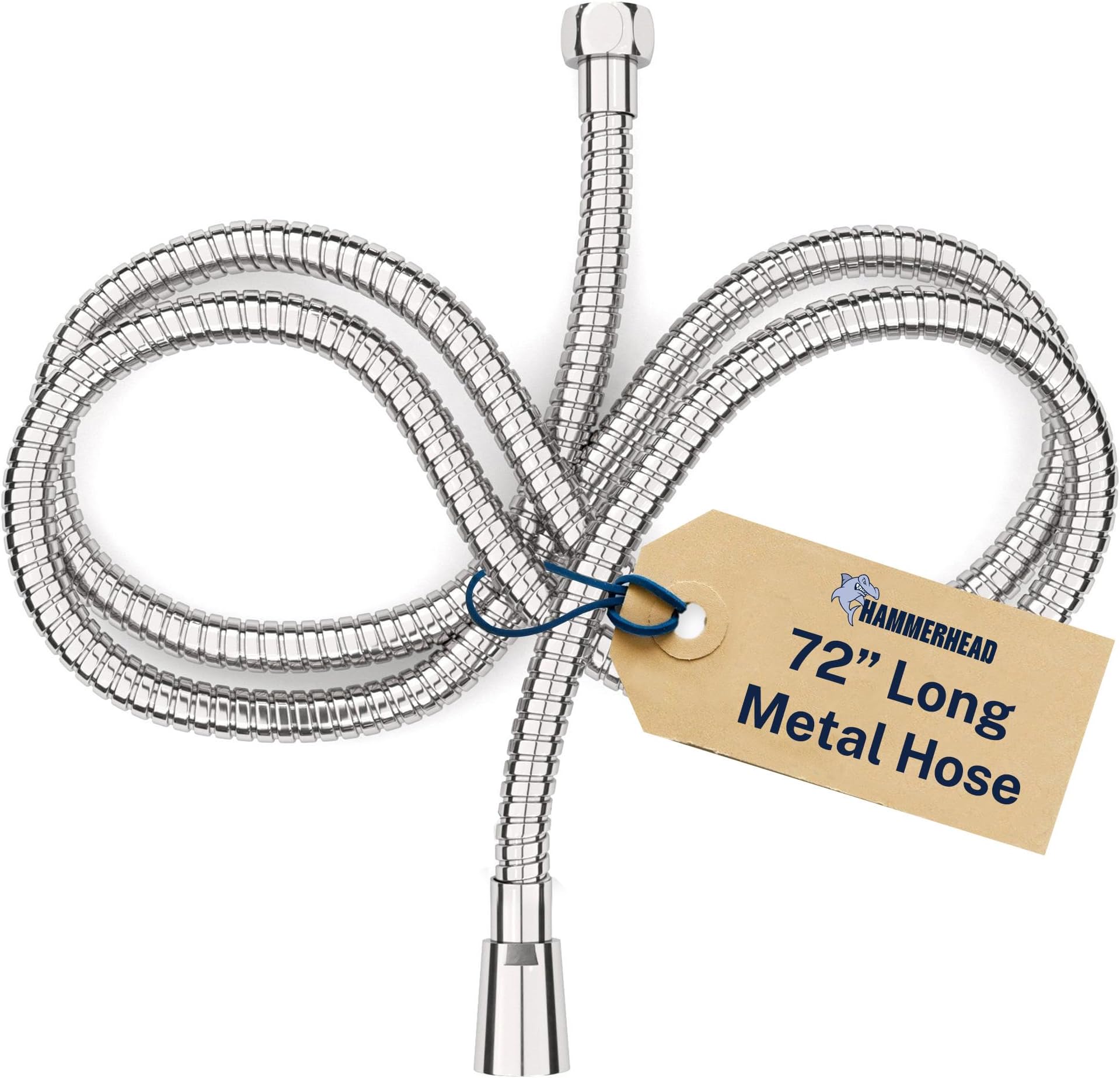 HammerHead Showers Solid Metal Shower Hose Attachment for Showerhead, Extra-Long 72-Inch Universal Replacement Hose for Hand held Shower, Chrome