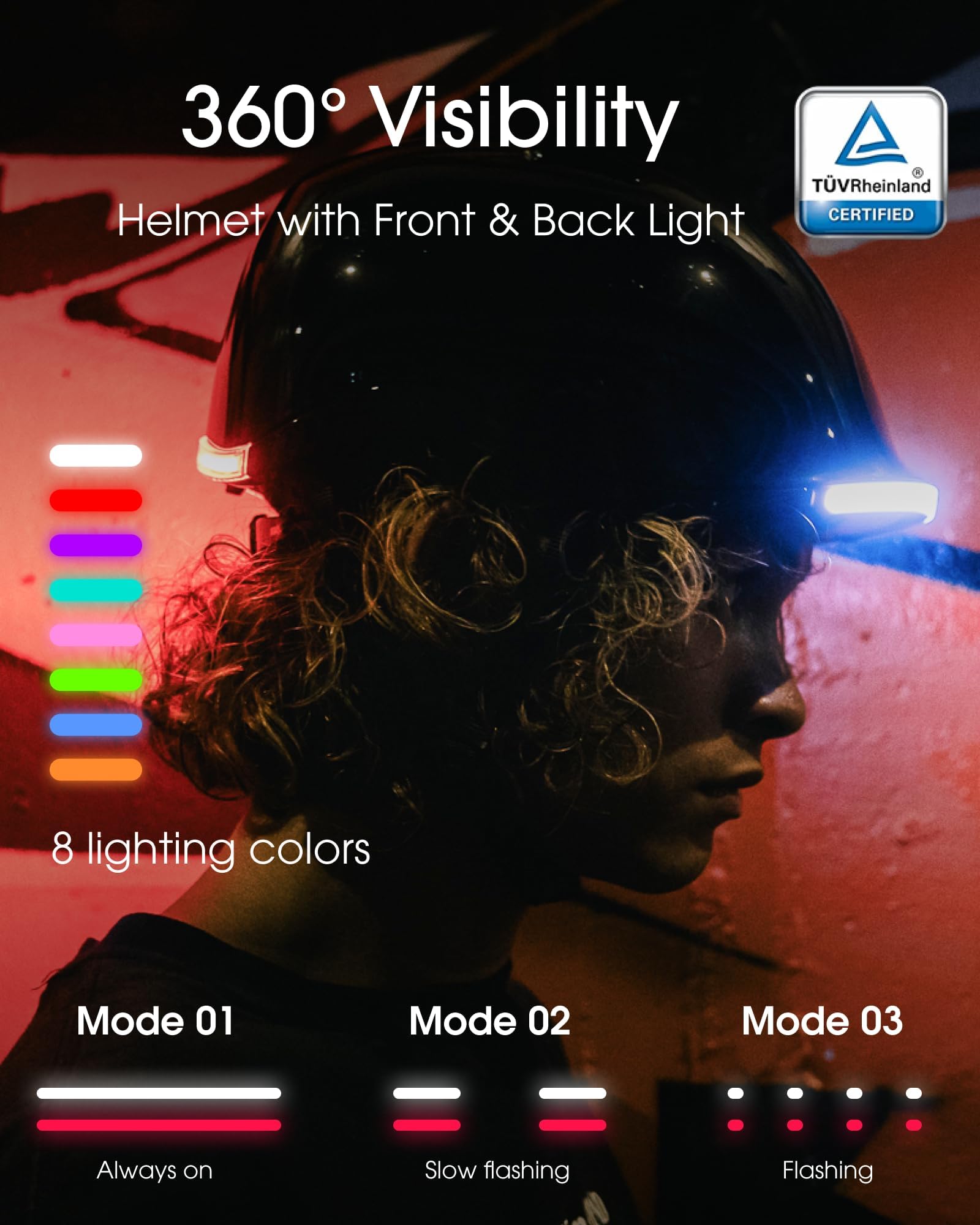 Lumos Nyxel Smart Bike Helmet, Customizable Front and Back LED Lights with Turn Signals, 360° Visibility App Controlled Comfortable & Lightweight Skateboard Urban Helmet for Adults, Men Women