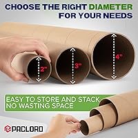 Vista 8 de Tubos de correo de papel kraft reforzado de 3 x 24 pulgadas, paquete de 4 tubos con 2 tapas cada uno, tubo de cartón fabricado en Estados Unidos