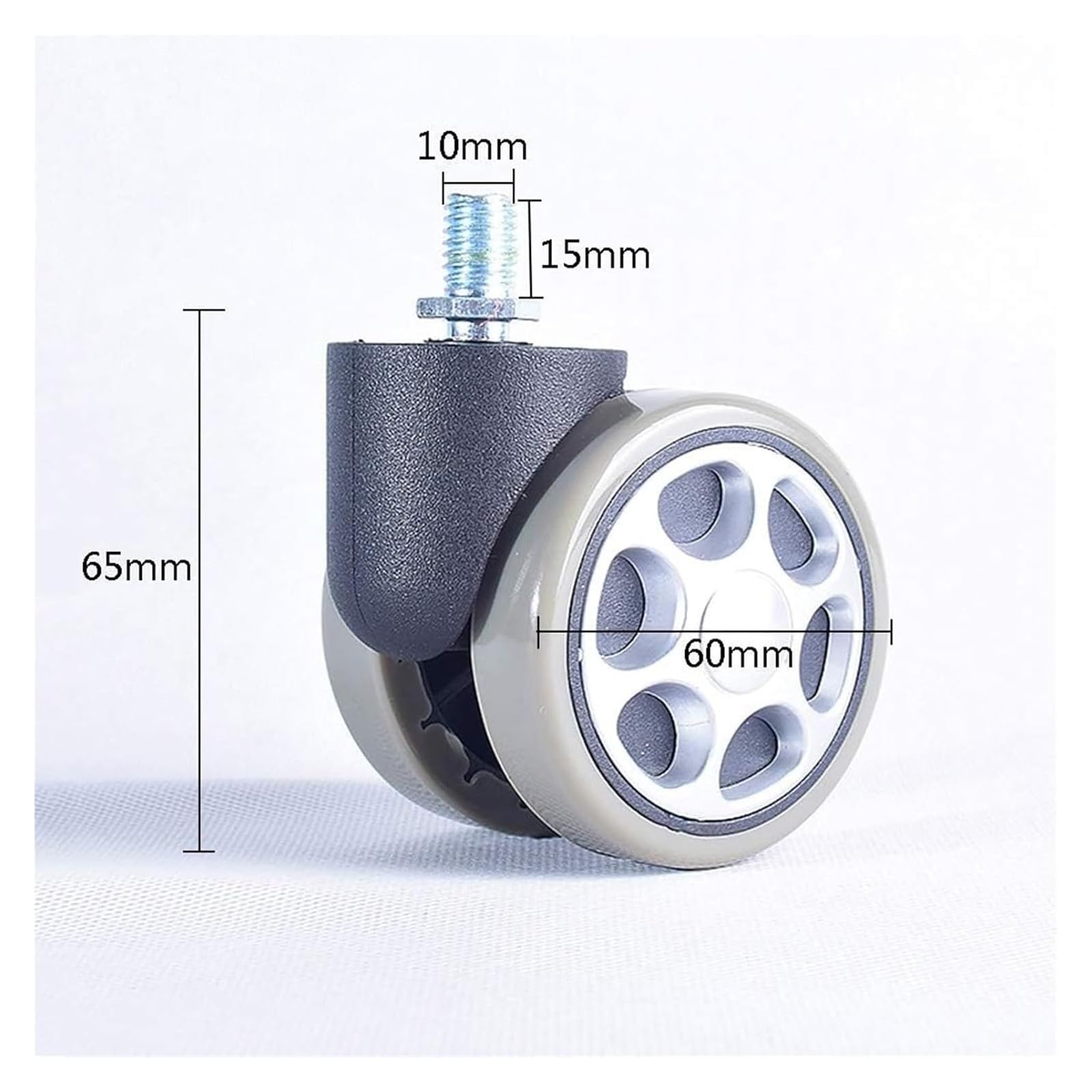 Ruedas Silla Oficina Ruedas para sillas de Oficina Rueda giratoria for Muebles Ruedas de Repuesto de 60 mm Ruedas silenciosas con Rosca M10 5 × for Pisos Duros