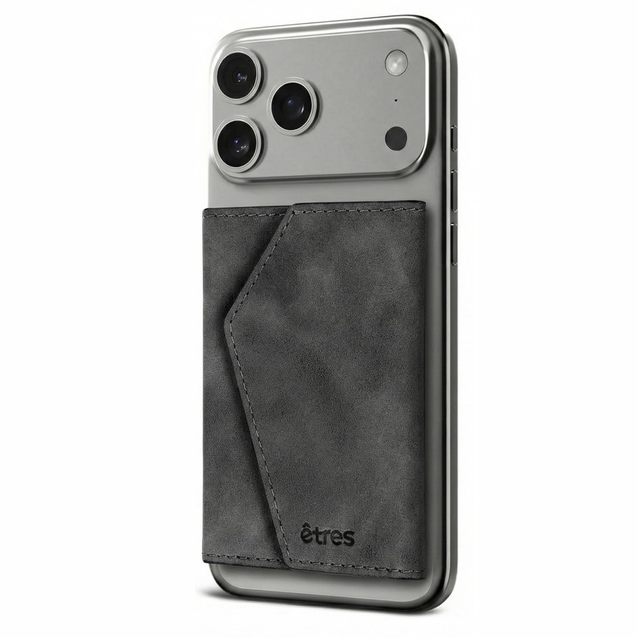 TECHMADE ETRES Portafoglio Magnetico ICON Easy - Compatibile con iPhone 17/16/15/14/13/12 - Protezione RFID, in PU Leather - 6 Carte + Tasca Contanti - Compatto, Unisex, Antiscivolo (Black)