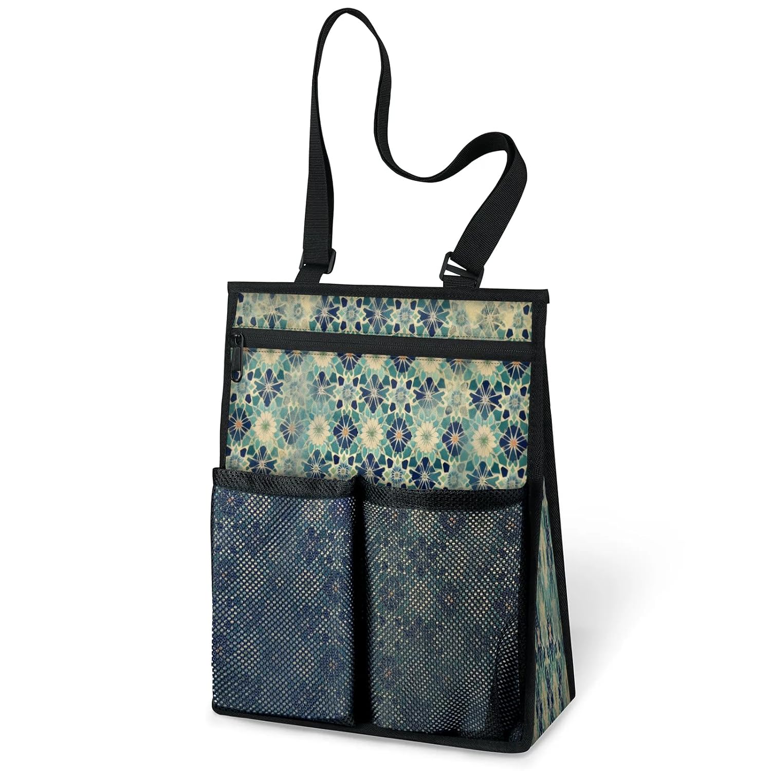 Ourtheme Islamic Flowers Portable Shower Bag for Travel Gym Camp Beach Tote Shower Caddy Bags Hanging Toiletry Organizer