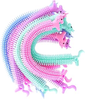 HiUnicorn 24pcs Unicorn Fidget Sensory Noodle Stretchy String Bracelet Toys Kids Goodie Bag Stuffers Party Favors, Students Classroom Prize Gift Exchange Idea, Small Stress Relief Fidget Toys
