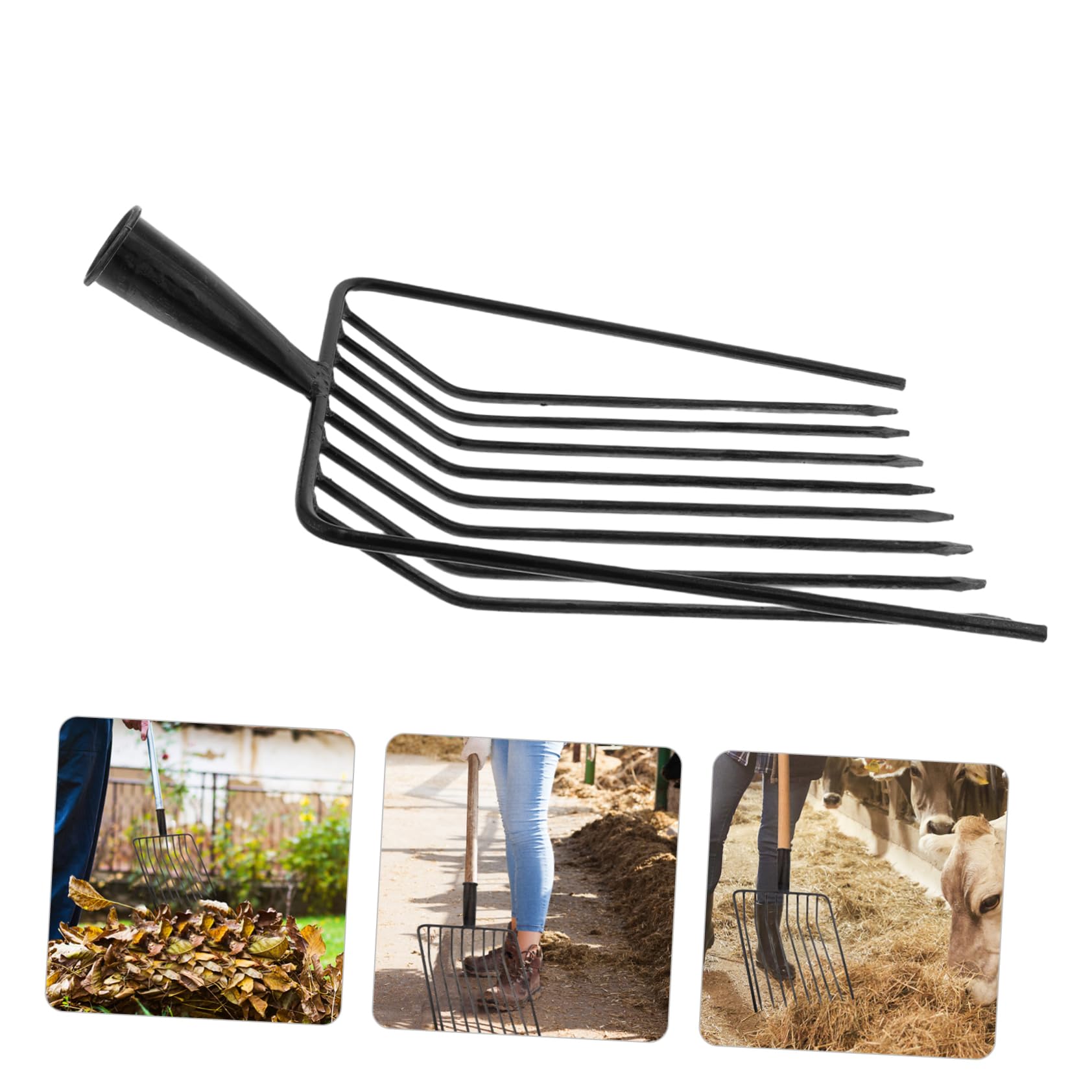Abaodam Cabezal de Acero Negro para Horquilla de Jardín de Repuesto Herramienta Agrícola Portátil con Excelente Penetración del Suelo y Alta Eficiencia para Mantenimiento de Césped