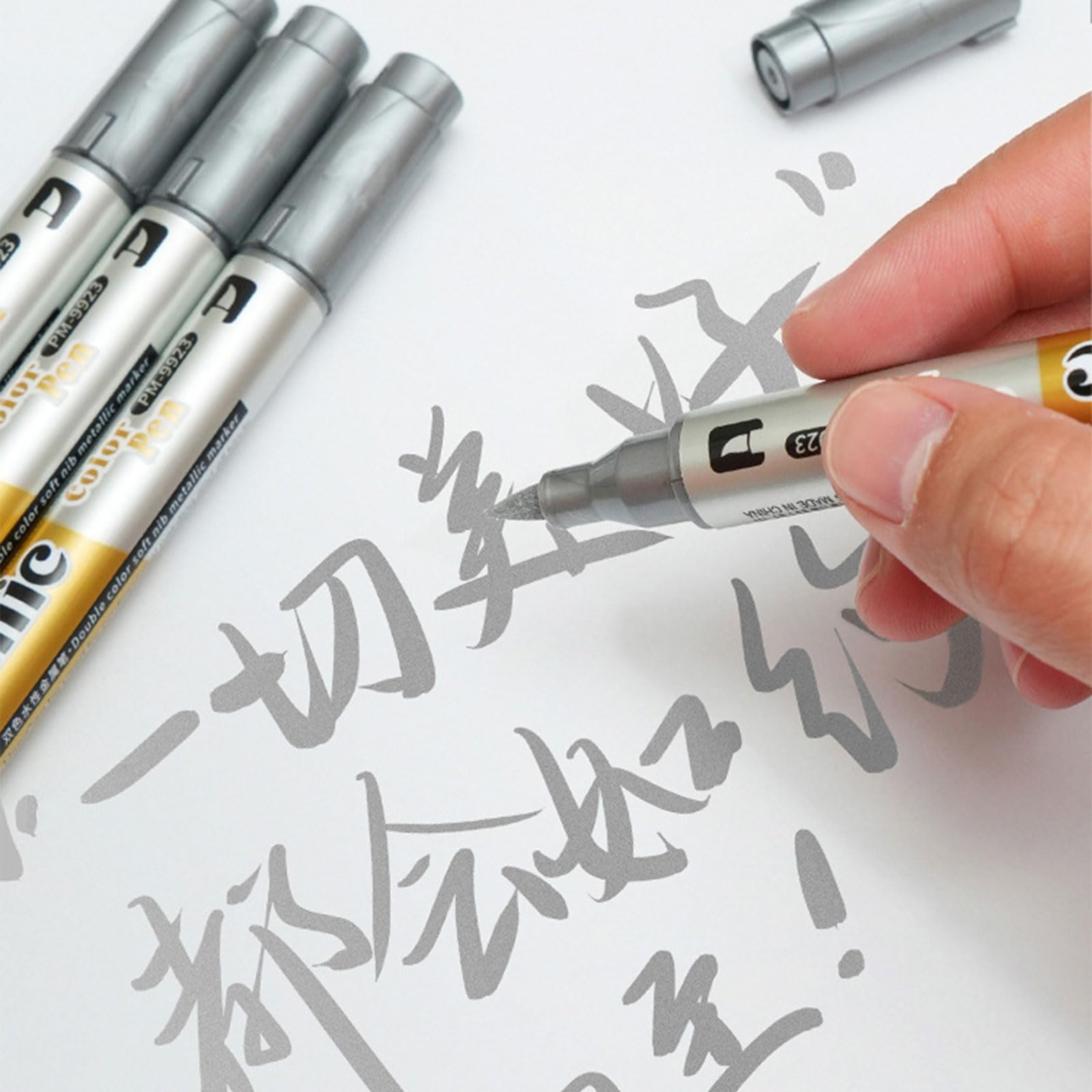 Rotulador metálico profesional de doble punta para letras invitaciones, tarjetas de felicitación, firmas artísticas, rotulador decorativo