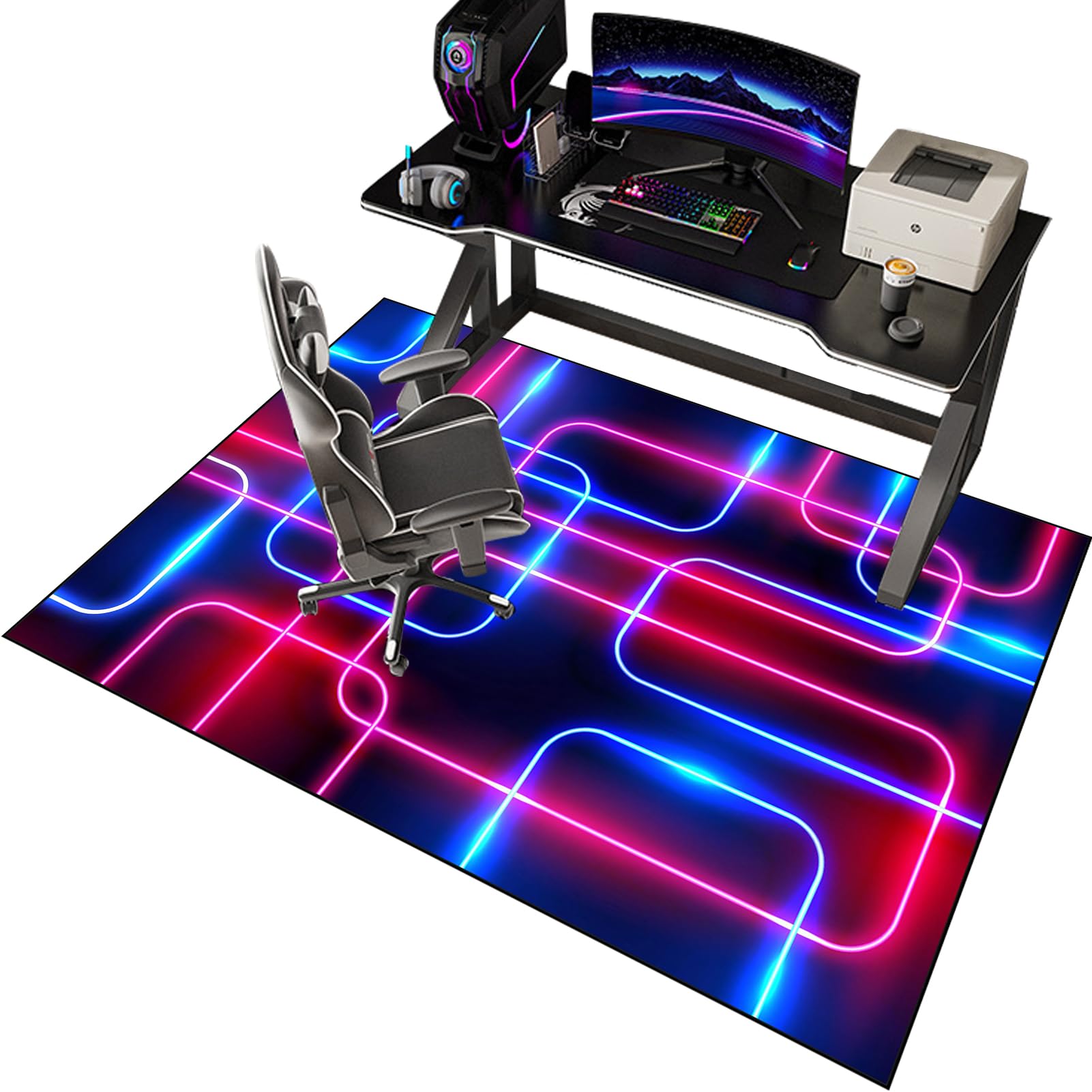 EYKWKB Office Gaming Chair Mat for Carpet Hard-Floor Chair Mats Computer Chair Mat for Hardwood Floor Carpet Protector Mat Non Slip Gaming Rug Desk Chair Mat 60 x 70 cm