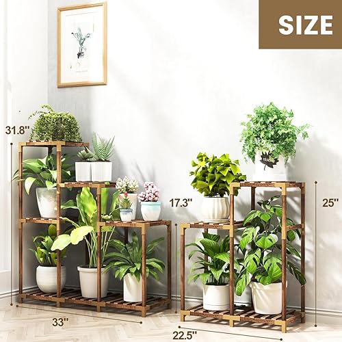 Miniatura 6 de HOMKIRT Soporte de esquina de 12 niveles con luces de cultivo para múltiples plantas, estante escalonado para plantas de interior, soporte de flores
