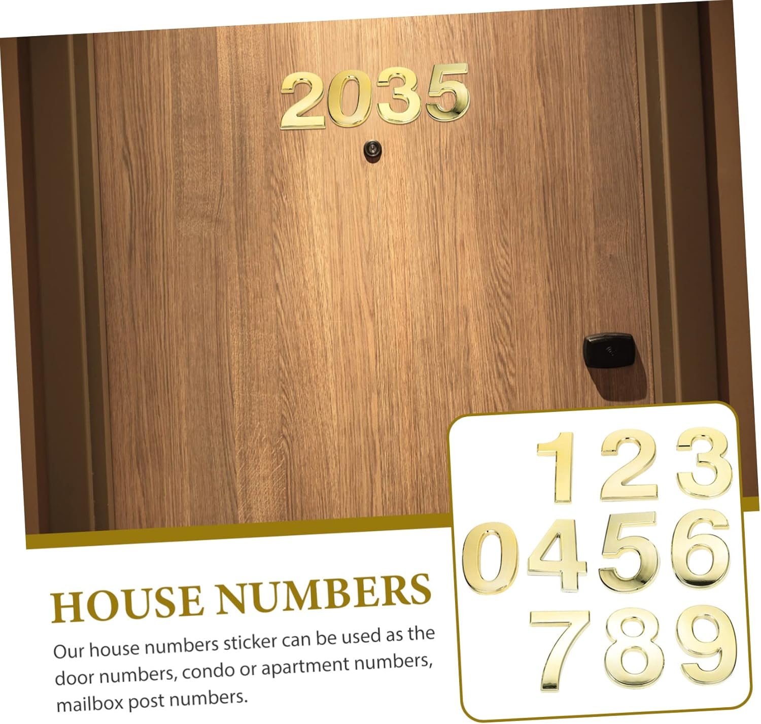 DOITOOL 20pcs Self-adhesive House Numbers Door Numbers for Mailbox Apartment Hotel Decor Finish Easy to Install