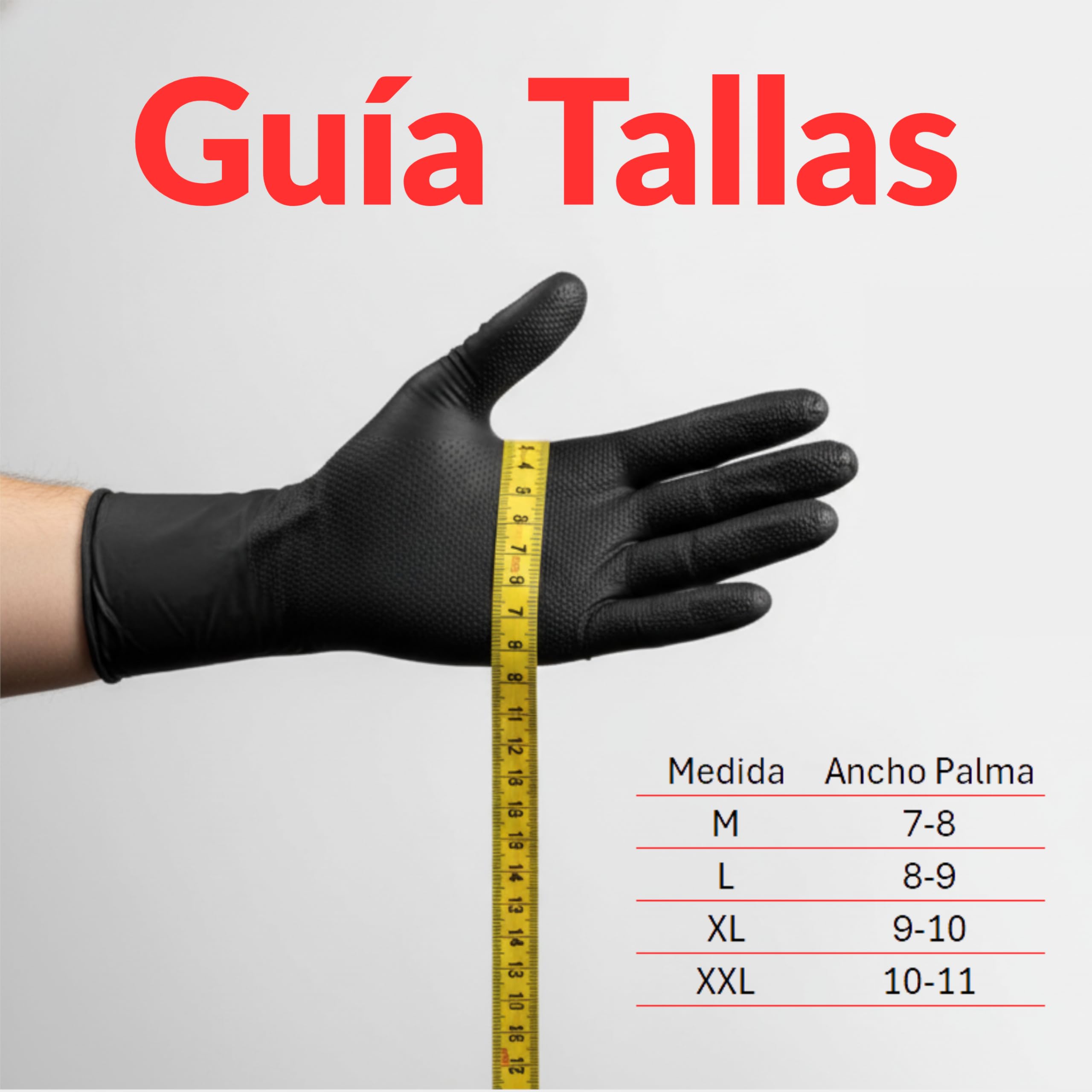 Gants jetables en nitrile noir – Professionnels jusqu'à 10,4 grams Triple résistance | Double diamant même avec huile | Gants de travail pour atelier, industrie, nettoyage (500, Negro, M)