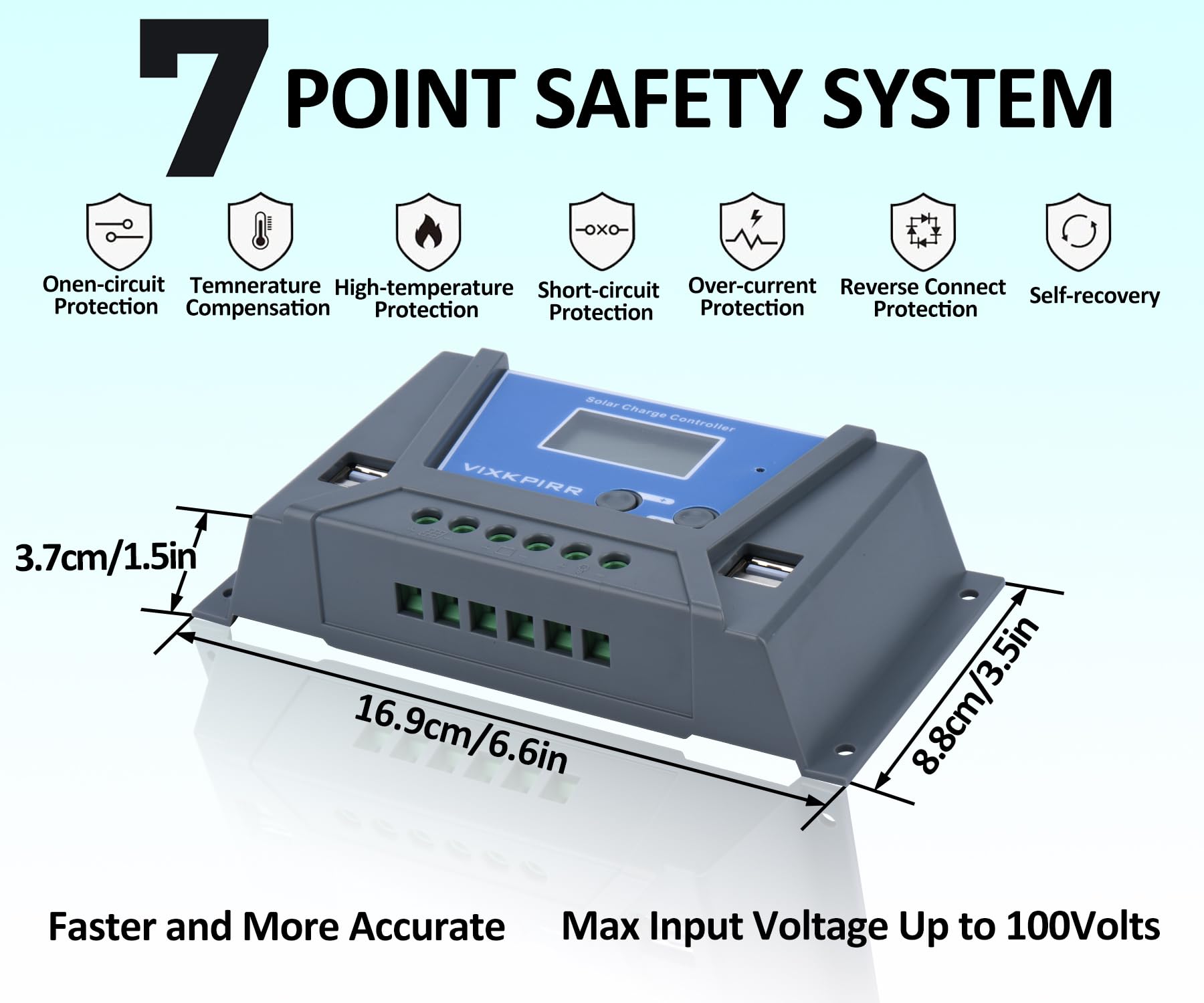 20A Solar Laderegler 12V 24V mit Bluetooth, PWM 20A Solarladeregler mit Temperatursensor LCD Anzeige und 4 USB Ports, Solarregler für Multi 12V 24V Blei Batterien und Lithium Batterien