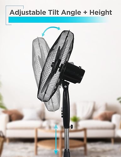 Miniatura 5 de BLACK+DECKER Ventilador de pedestal de 18 pulgadas, BFP18SXB, ventilador oscilante para el hogar y la oficina, ventilador de pie con 3 ajustes de