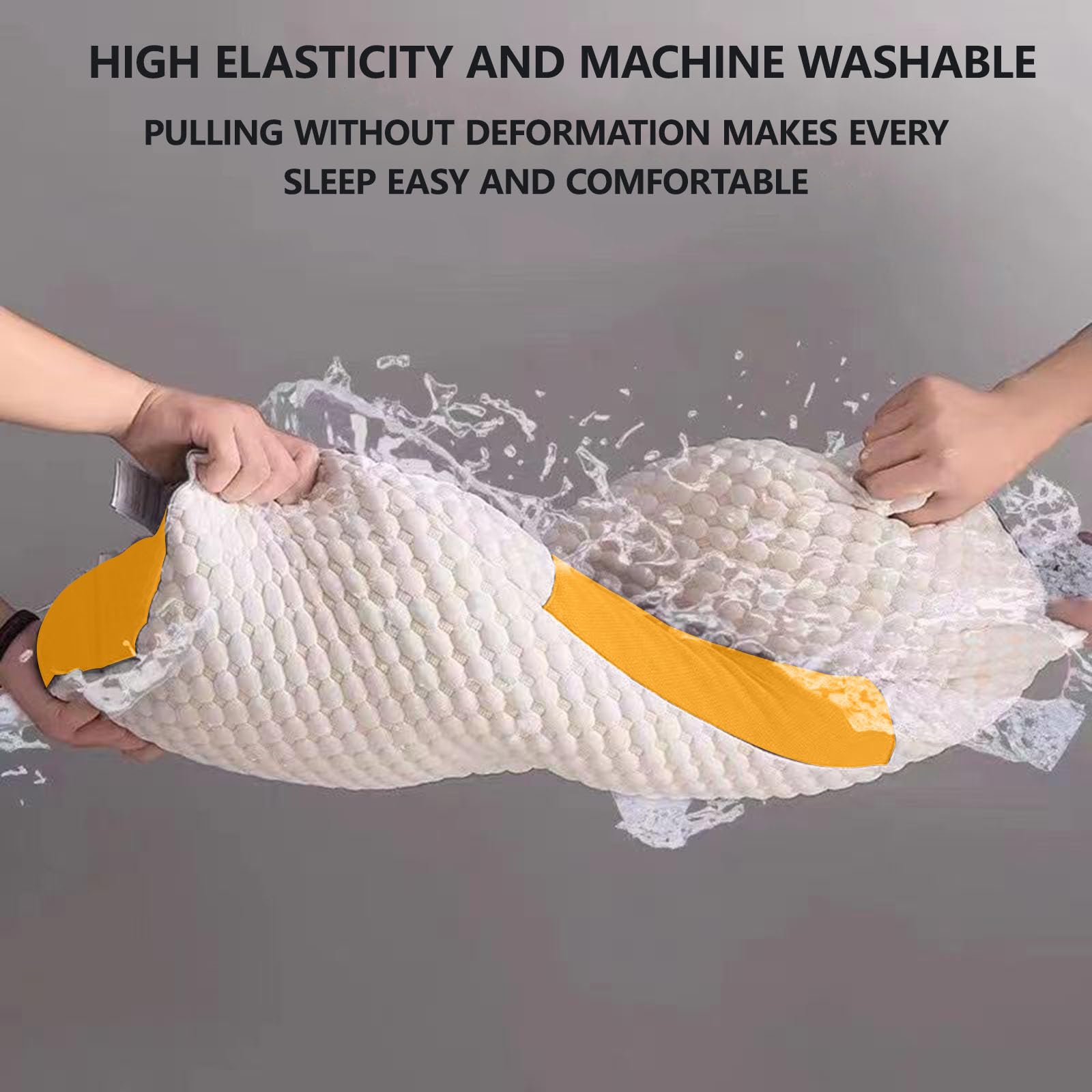 Cuscino per dormire non collassante, morbido cuscino in memory foam per colonna cervicale per adulti e studenti, comodo cuscino per massaggio al collo in cotone lavorato a maglia, 75 x 48 cm (2