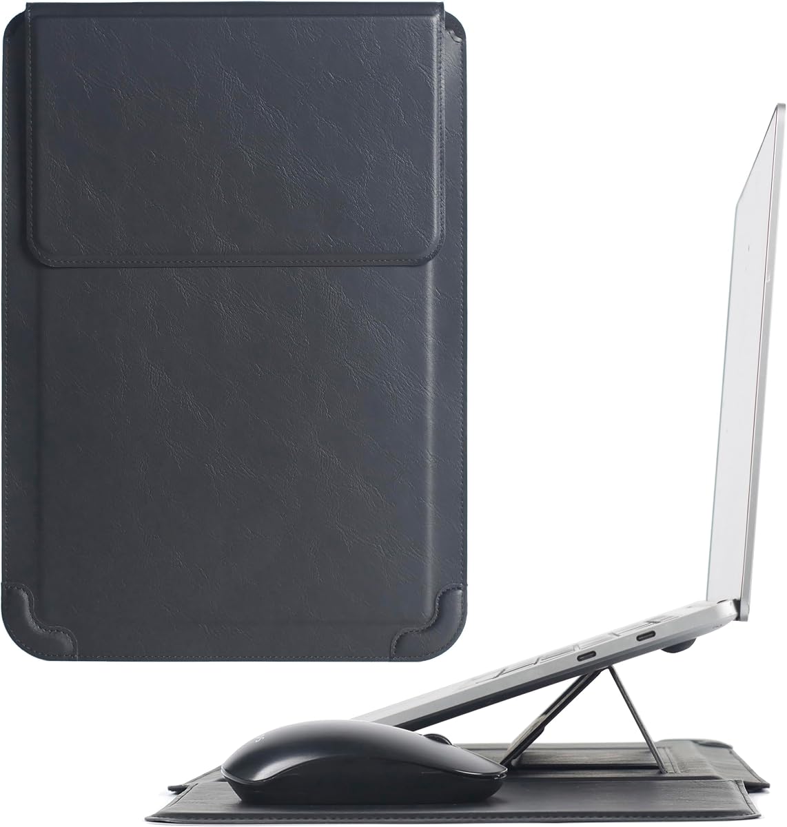 Funda multifuncional para portátil de 16 pulgadas con soporte, funda suave y delgada para MacBook Pro/Air/ThinkPad X1/Dell XPS/Lenovo Yoga/HP Pavilion/ASUS Zenbook/LG gram/Chromebook 15" 15,3" 15,6"