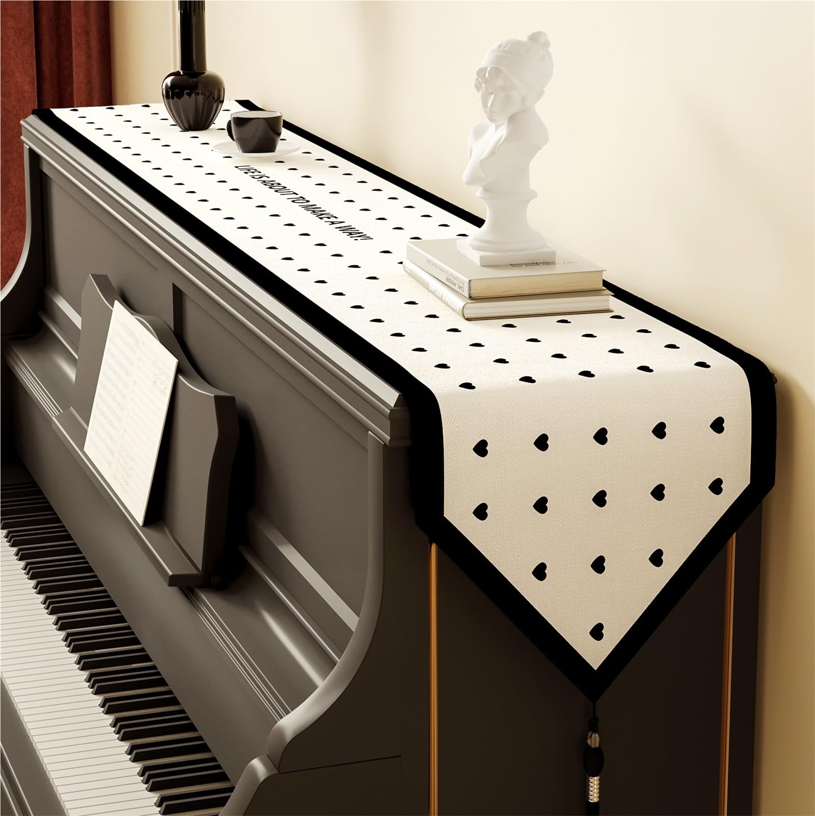 Cubierta de piano a prueba de gatos para pianos y consolas, alfombrilla protectora resistente a los arañazos para la parte superior, protección UV contra la decoloración, antideslizante, recortable y