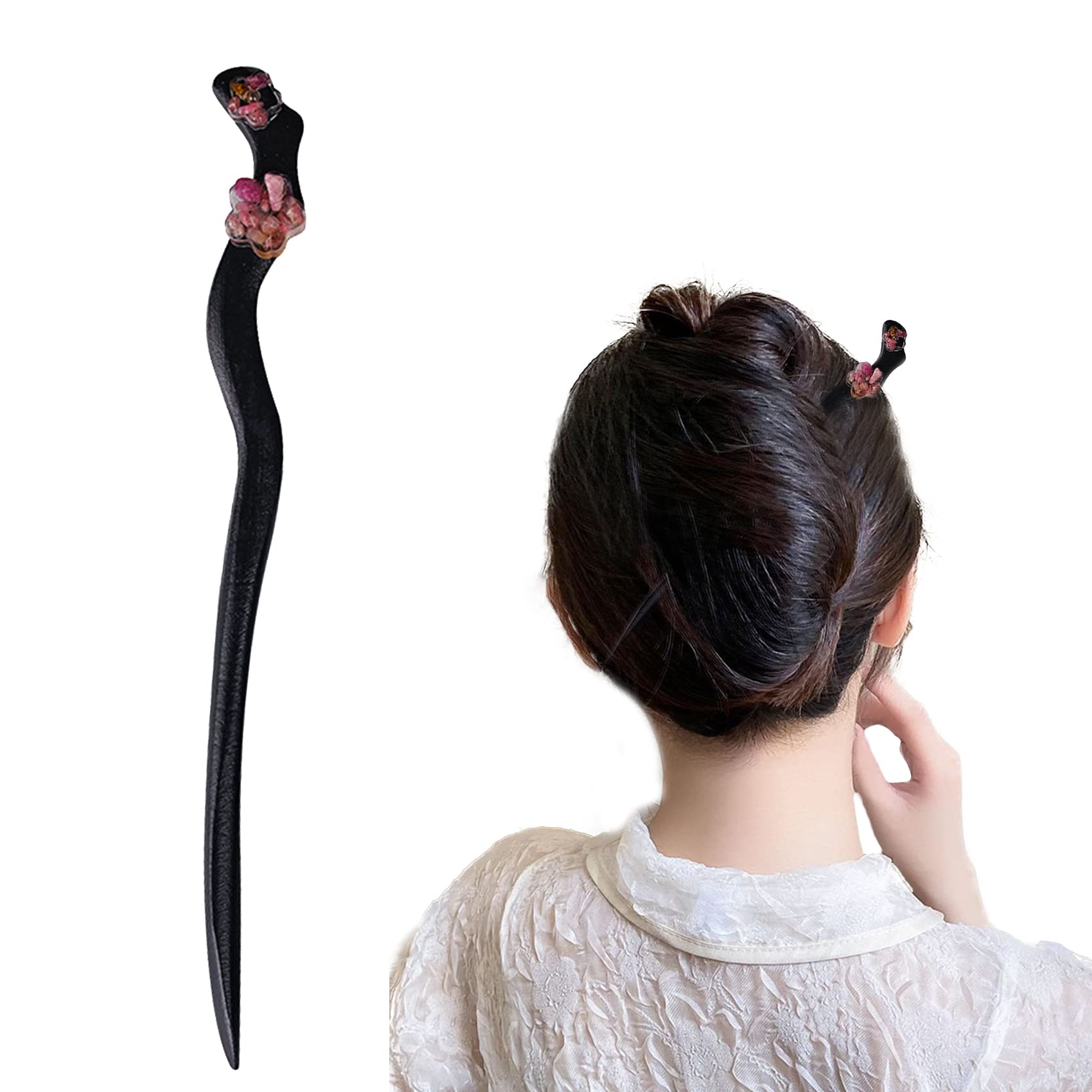 bacchette per capelli, Bacchette for capelli semplici in lega for forcina in metallo for chignon Bastoncini for capelli stile antico for acconciature da donna e ragazza(Style1)