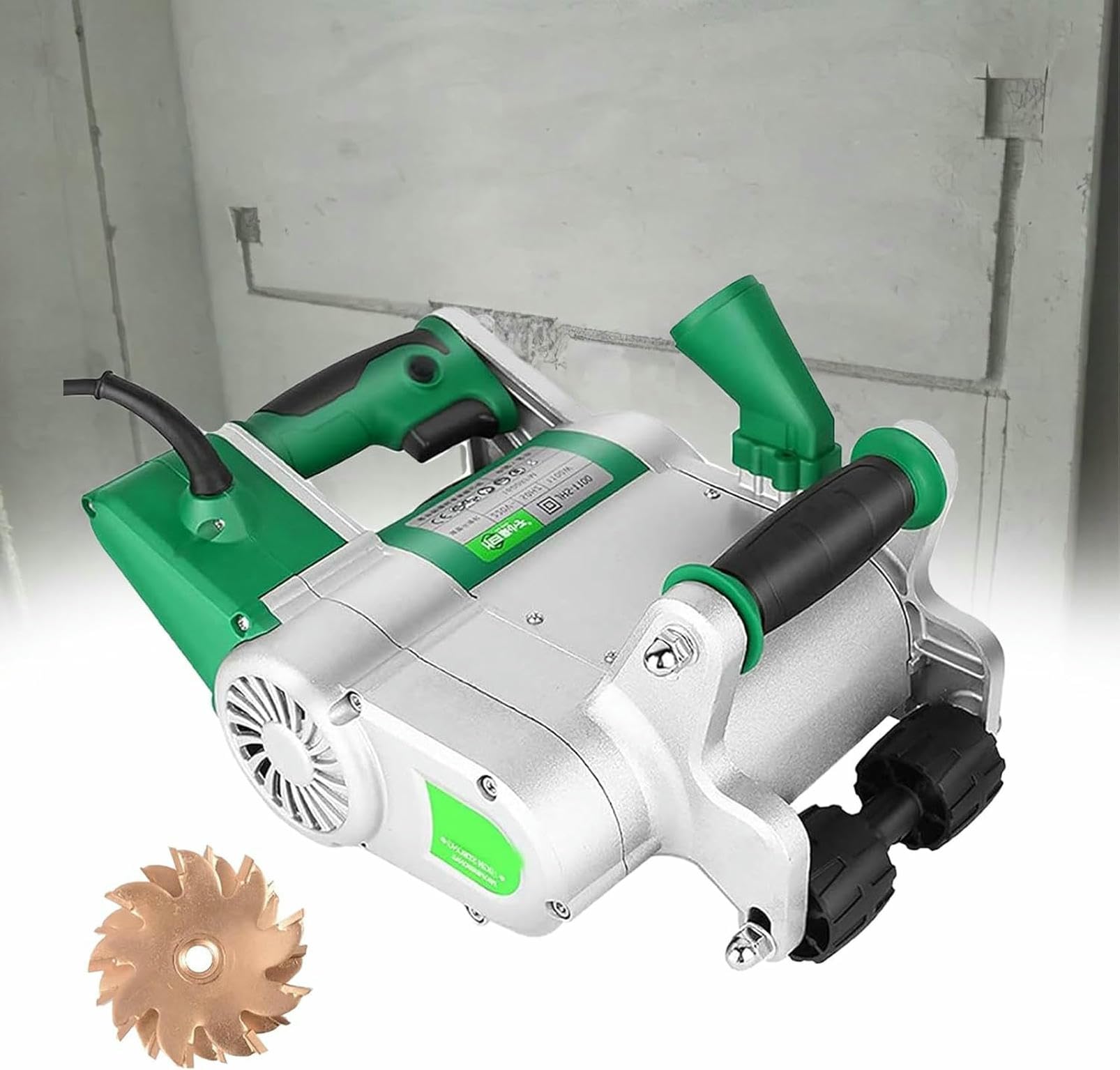 Cortadora eléctrica de ranura de pared para ranurado sin polvo y corte de hormigón