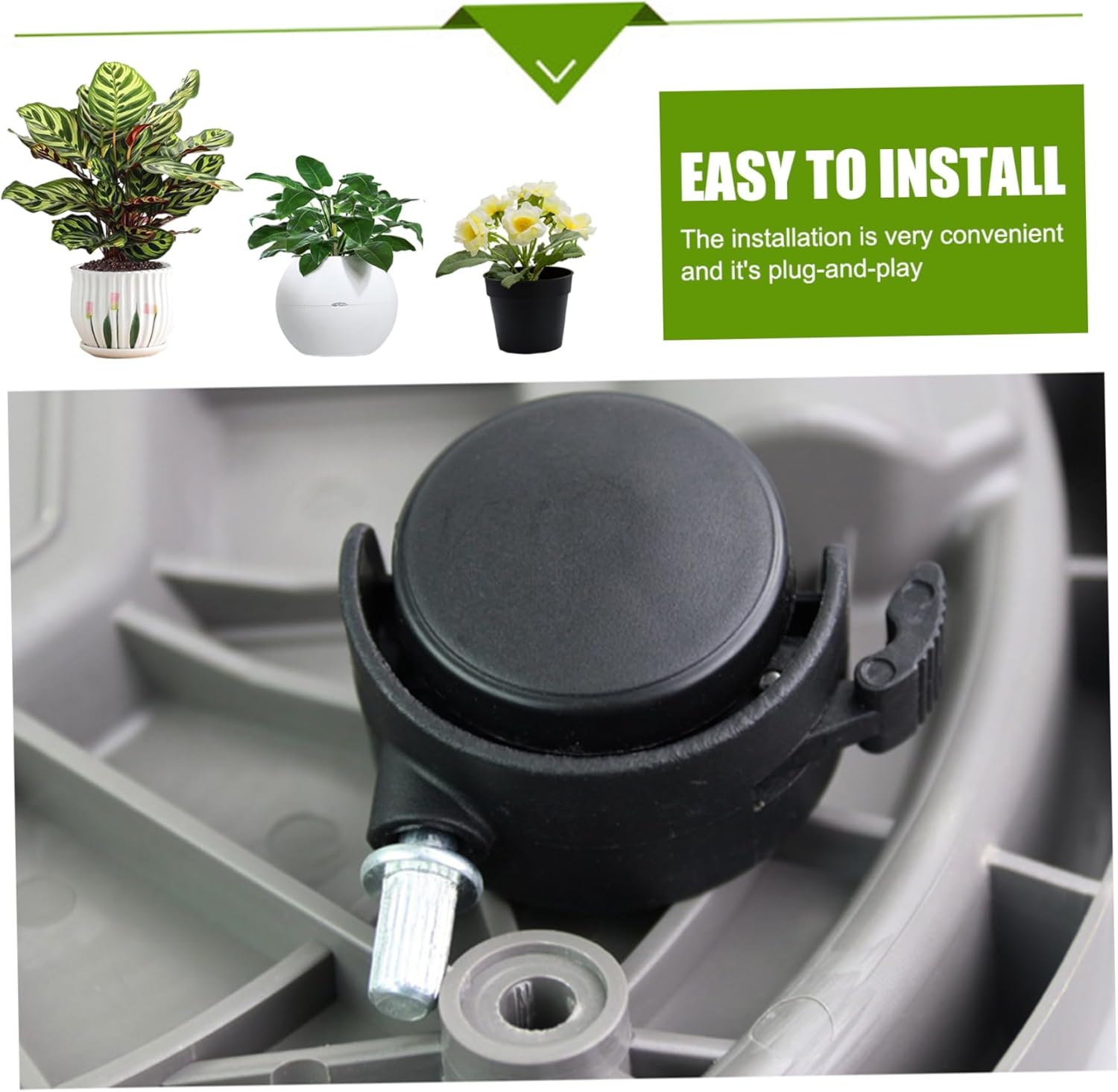 Plant Caddy with Wheels, Plastic Plant Stands Outdoor Strong Load Capacity Multifunctional Pot Roller for Plants, Flower Pot, Grey, Caddy, with Wheels