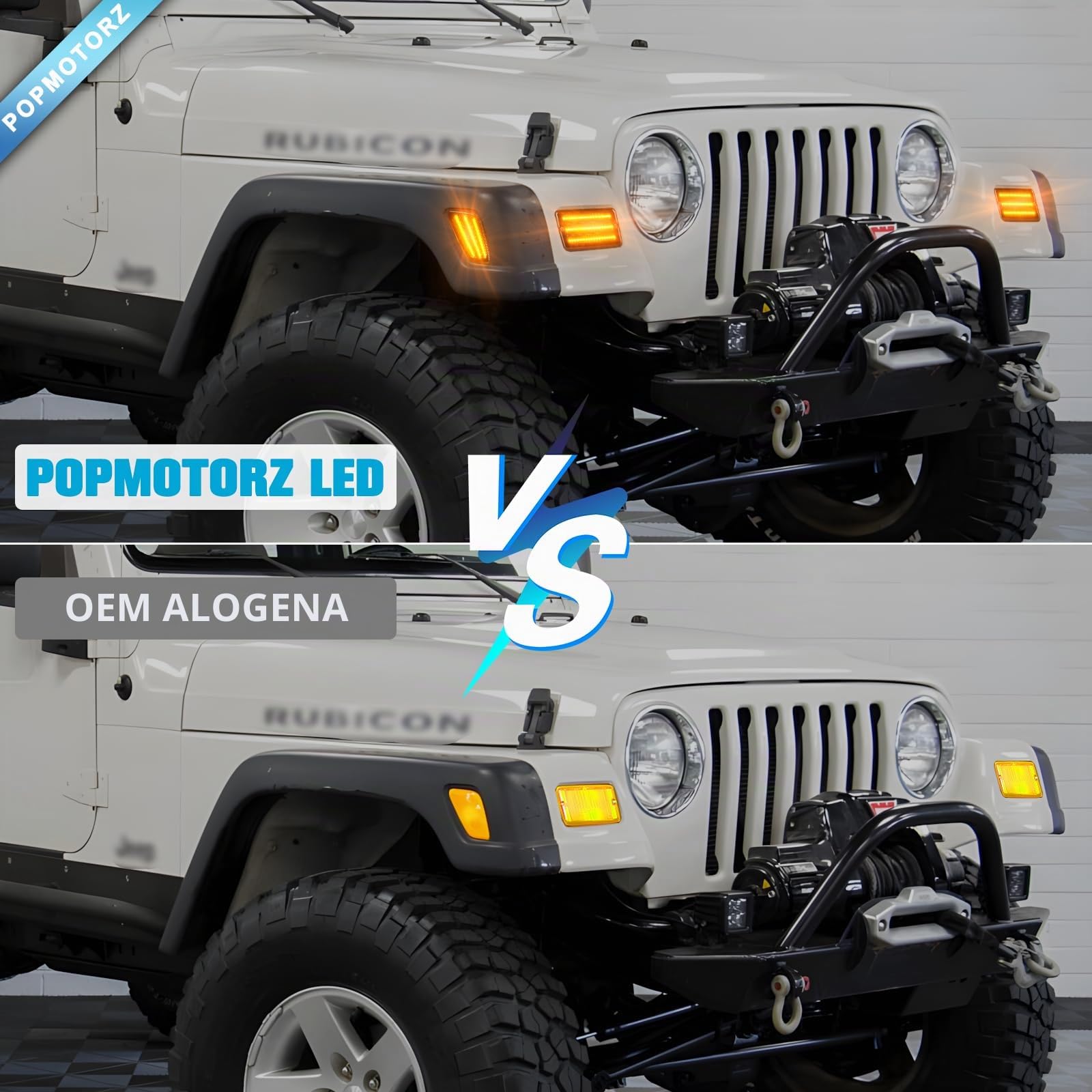 POPMOTORZ LED Luci laterali per J-eep Wrangler TJ 1997-2006, LED Frecce Laterali Indicatori di Direzione con Canbus Senza Errori 2835 SMD, 4 Pezzi
