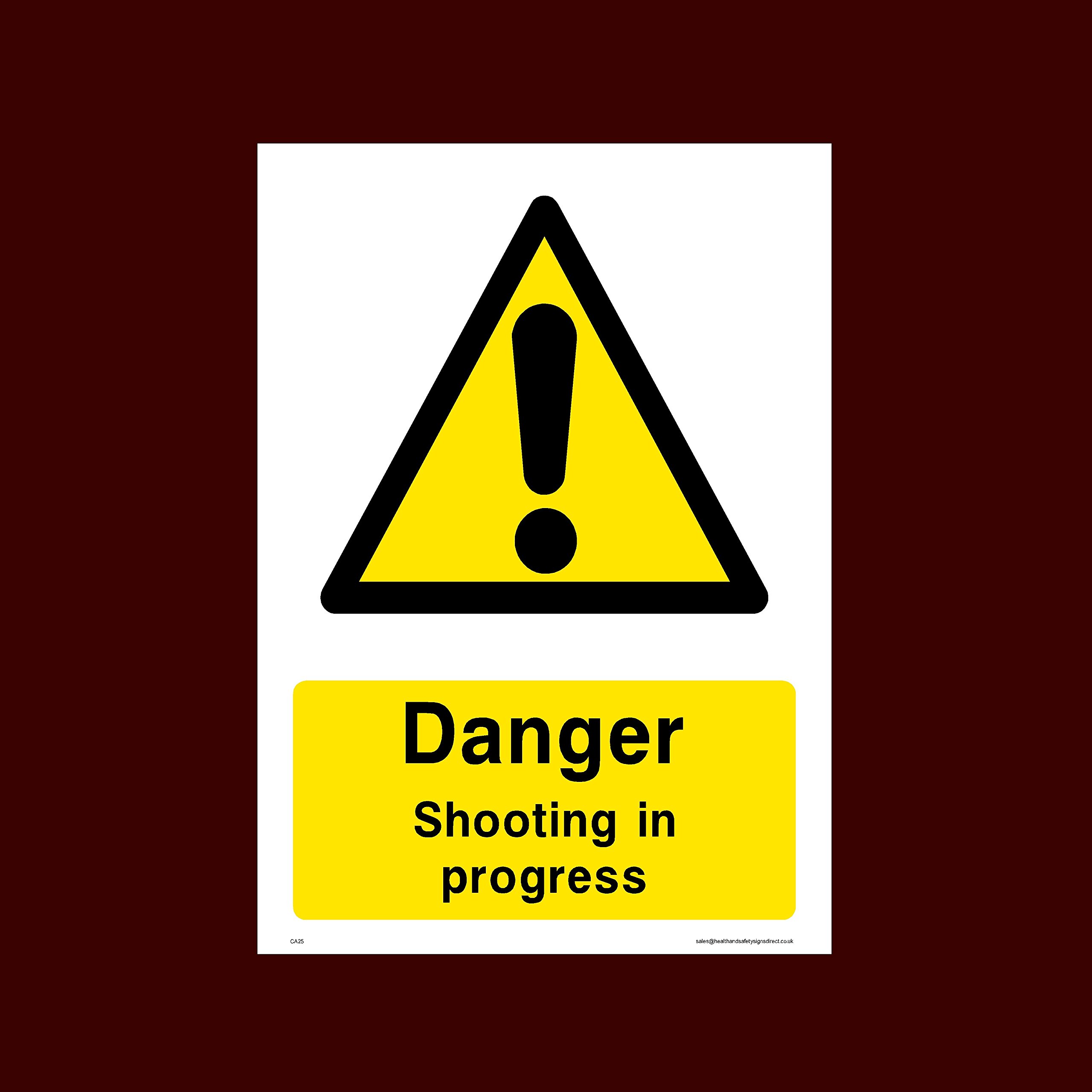 Ussp&S Danger Shooting In Progress Plastic Sign - Warning, Farm, Dogs, Agriculture, Cattle, Sheep, Bull - (Ca25)